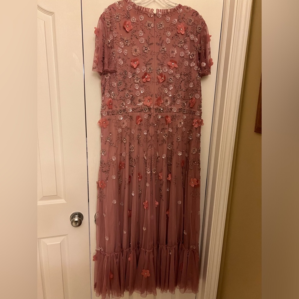 Mac Duggal Blush Floral Midi Dress - Picture 7 of 16